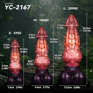 YOCY S M L Dual Layer Silicone <b>Dildo</b> Soft Feeling Animal <b>Dildo</b> Fantasy Cock Masturbate Sex Toys for Women - Product Image 2