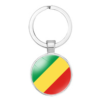 Porte-clés Drapeau du Nigéria en Verre de Qualité, Accessoire de Sac, Pendentif, Anneau de Clés, Design National des Pays, Personnalisé, Vente en Gros à Bas Prix