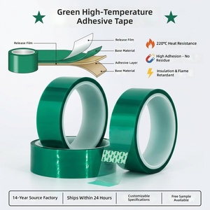 Ruban adhésif PET vert haute température sans résidu, ruban isolant en silicone résistant à la chaleur <span class=keywords><strong>pour</strong></span> placage - Product Image 4