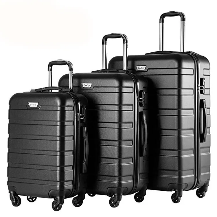 Custom brand suitcase 360 degree travel luggage bag sets with aluminum trolley handle for long holiday