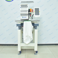 Nouvelle machine à broder industrielle informatisée à tête unique, 1200 tr/min, 12/15 aiguilles, haute précision, pour logo de chapeau, t-shirt, casquette