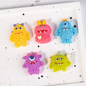 อุปกรณ์ตกแต่งพวงกุญแจเรซิ่นแบบปรับแต่งได้ ลายการ์ตูนสัตว์ขนฟูน่ารัก สำหรับตกแต่งเคสมือถือ DIY พร้อมอะคริลิกสีแดงและลูกปัดพลาสติก - Product Image 1