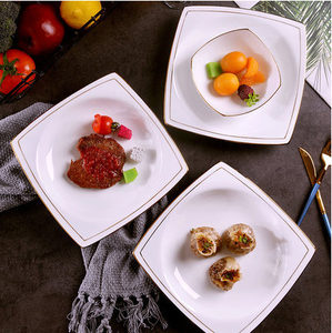 OEM/ODM Hand-<strong>Painted</strong> Gold Edge 10inch Flat <strong>Ceramic</strong> Gold Rimmed Dinner Plates <strong>Elephant</strong> Porcelain Plates - Product Image 5