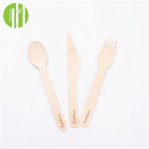 Ensemble de fourchettes, cuillères et couteaux en bois jetables Bambus sans couverts en plastique de remplacement biodégradables (300 pièces-120 fourchettes - Product Image 2