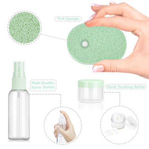 Vente flash : lot de 9 pièces pour <span class=keywords><strong>masque</strong></span> facial DIY, comprenant un bol mélangeur en plastique rose/<span class=keywords><strong>vert</strong></span>/bleu, une spatule, une bouteille pulvérisateur, un applicateur, une bouteille de trempage et des jaugelettes - Product Image 3
