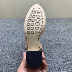 Sandalias Elegantes con Punta en Pico y Tacón Cuadrado, Cubiertas en Cuero Color Nude, con Tiras en Forma de Lazo, Tacones Altos y Gruesos, Cómodas y Antideslizantes - Product Image 4