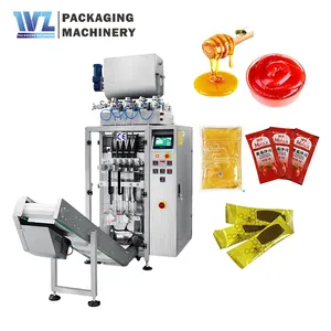 WZ Automatic Multifunction Food Packing Machine 2/4/6 Lanes For 2G 3G 5G 10G Liquid Honey Ketchup Sachet Packing Machines