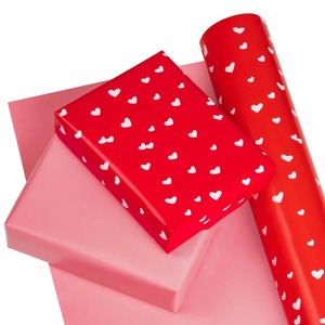 Red Heart <b>Pattern</b> Eco-Friendly Art <b>Paper</b> Roll Double Side PE Coated Recyclable Gift Packaging 100GSM Virgin Wood Pulp Digital - Product Image 4