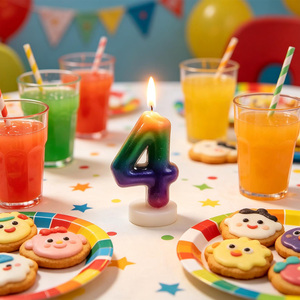 Party Love Number 4 Candle 6cm Birthday Candles Vela for personalized birthday cake decoration - Product Image 6
