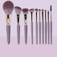 Vente en gros de pinceaux de maquillage privés avec manche en bois, marque privée, ensemble de pinceaux de maquillage professionnels naturels