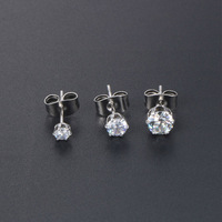 Pendientes de Perlas de Diamante, Flor de Hielo, Corte Brillante Geométrico Redondo, 1 Quilate, Regalo para Mujer, Joyería Hipoalergénica CF063