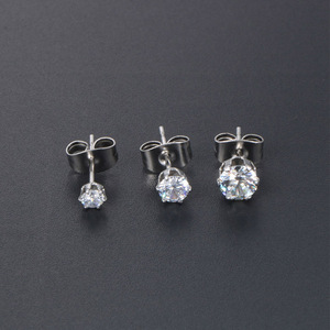 Boucles d'oreilles en diamant, taille brillant rond, 1 carat, bijoux cadeau pour femme, hypoallergéniques CF063 - Product Image 4