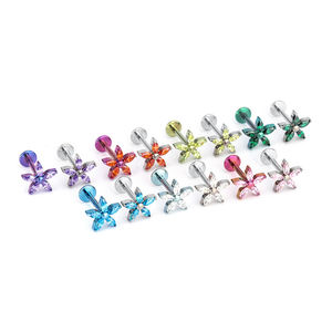 Pendientes de Titanio ASTM F136 con Forma de Marquesa, Grado Médico, Hipoalergénicos, Anodizados, para Cartílago de la Oreja y Nariz - Product Image 1