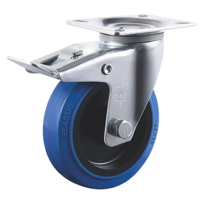 VIMA Universal Gummi 3.5"4"5"6"8" Bolzen Industrierollen Feststellbare Schwerlast Lenkrollen für Werkbänke - Product Image 2