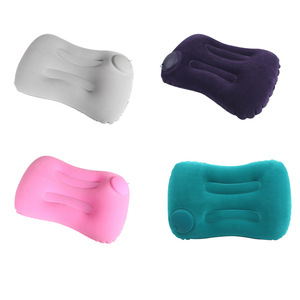<b>Inflatable</b> <b>Pillow</b> Flocked Square Neck <b>Pillow</b> Portable <b>Travel</b> Essential 28x28x14cm Lake Blue - Product Image 5