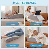 Premium mousse à mémoire de forme genou Wedge oreiller jambe ascenseur aide au sommeil jambe oreiller coussin de chevet taie d'oreiller amovible