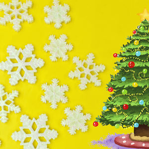 Cabujón de Resina con Diseño de Copo de Nieve Brillante con Temática Navideña para Manualidades, Scrapbooking, Joyería y Colgantes - Product Image 2