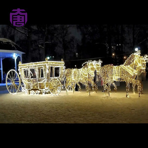 Horse Carriage Silhouette <b>Light</b> - Battery <b>Timer</b> Cluster <b>Light</b> with Rope & Neon Effects - Product Image 6