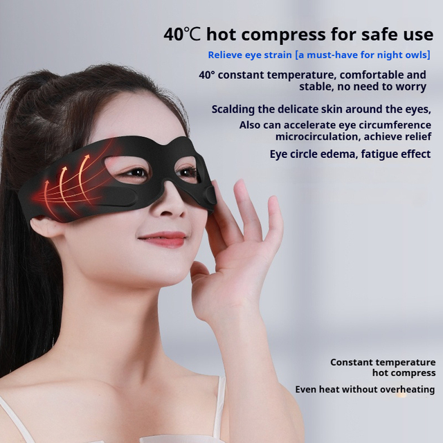 Yanxer Beauty Wearable Masked Anti Wrinkles Dark Circle Eye Care Device EMS Heated Silicone Eye Massager Mask Device