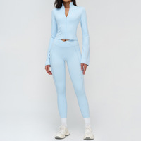 Vente en gros 2026 – Ensemble de sport pour femme : soutien-gorge de yoga à col en V profond, short taille haute, pantalon évasé push-up, leggings, tenue d'entraînement Pilates