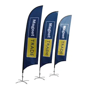 Custom Feather Flag Banner Flying Blade Teardrop Feather Beach Flag For Outdoor Promotion