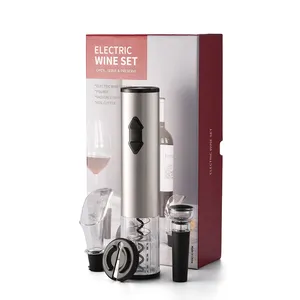 Accessories Electric Opener Manufacturer 4-in-1 Electric Wine Opener Gift Set Cordless Automatic Wine Bottle Opener Deluxe Bar Kit Wine Accessories