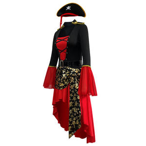 Female Caribbean Pirates Captain Cosplay Costume Halloween Suit Gothic <strong>Jack</strong> <strong>Woman</strong> Fancy Red Dress Role Playing Cosplay Suit - Product Image 4