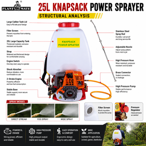 Pulvérisateur Dorsal Portable à Essence 25L pour Agriculture et Jardin, Atomiseur de Pesticides à Moteur - Product Image 2