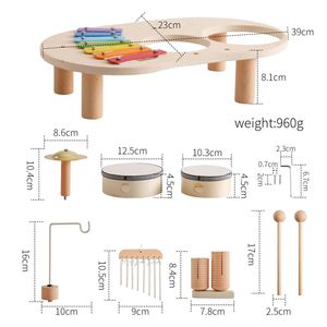 Table musicale éducative en bois pour enfants, jouets à tapoter, instruments de musique pour l'éveil précoce, jeux de table - Product Image 3