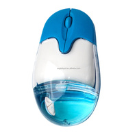 Souris d'ordinateur filaire personnalisée avec liquide aquatique, souris optique USB avec flotteur acrylique personnalisé, cadeau amusant