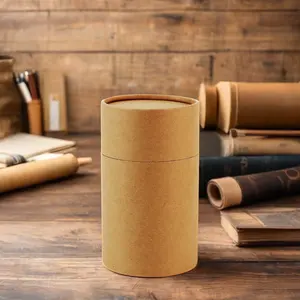 Biodegradabile cibo Custom tubo di carta Kraft cilindro rotondo imballaggio per tè proteine in polvere e chicchi di caffè