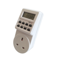Minuteur de cuisine numérique programmable hebdomadaire Wattsave TE01 EU Type F Standard, prise 250V 13A Max. Courant intégré avec indice de protection IP44