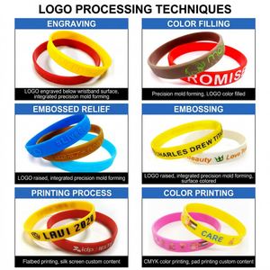 Pulseras de Silicona Personalizadas al por Mayor con Logotipo, Resistentes al Agua, con Patrón Grabado, de Goma Suave, en Varias Ancho de Banda, para Promocionales - Product Image 2