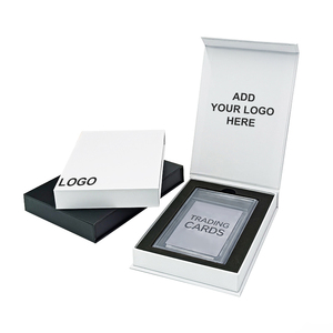 Custom Logo Recyclable Rigid Cardboard <b>Black</b> Magnetic <b>Box</b> Packaging for Pokem0n Trading Cards With Foam Insert - Product Image 2
