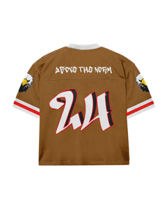 Maillot de football col en V personnalisé pour femmes hauts courts vêtements de football américain Sublimation maille t-shirt respirant Options de taille plus - Product Image 2