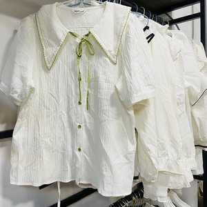 중국산 프리미엄 A+급 중고 면 블라우스 여성 여름 믹스 사이즈 컬러 앤티로피 브랜드 핫세일 - Product Image 5