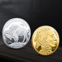 Pièce de monnaie en or de buffle américain, pièce de monnaie en argent, médaille commémorative, buffle de la ville, liberté, pièce de monnaie commémorative indienne, vente de cadeaux
