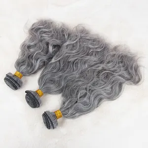 人发束角质层对齐人头马头发混合颜色 # 1b # 灰色自然波100克每包