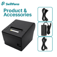 Printer Thermal 80mm dengan Pemotong Otomatis Antarmuka USB+BT Printer Cepat untuk Supermarket Printer Struk POS Harga Murah