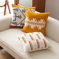 Personnalisable 18 "x 18" Jacquard géométrique Chenille jeter taie d'oreiller solide motif housse de coussin pour la maison hôtel hôpital utilisation