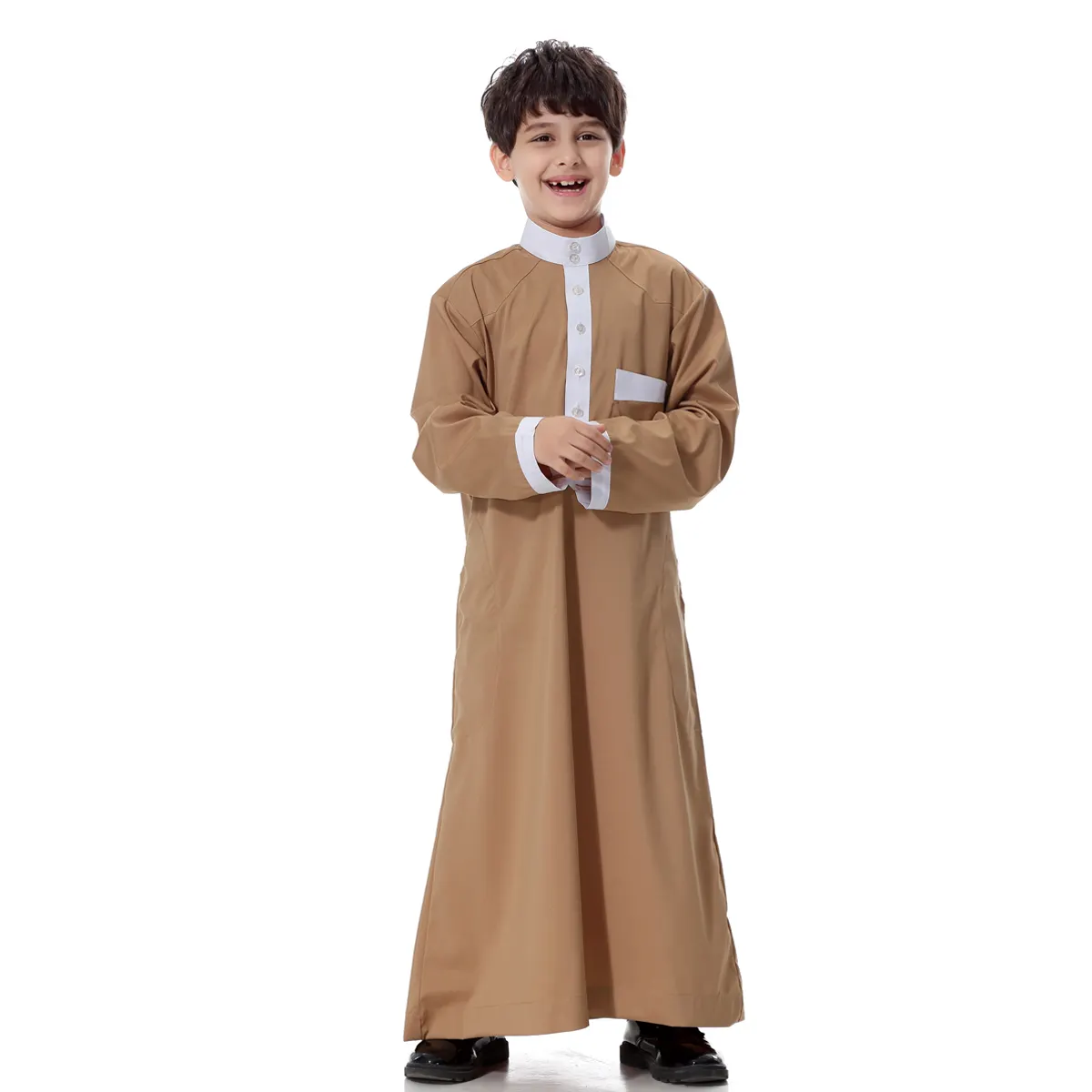 Ropa de niño musulmán, nuevo diseño, Jubba, islámico, Normal, Thobe alto