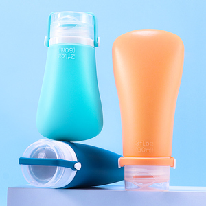 TSA 3oz Cosmetic Travel Size Container Plastic Free Silicone <b>Sunscreen</b> Lotion Squeeze Bottle Custom Silicone Sub Bottle 60ml - Product Image 3