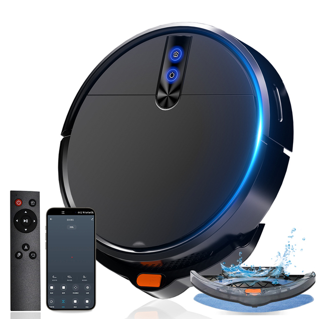 3-in-1 Advanced Obstacle Avoidance Robot Vacuum Cleaner Wet/Dry Plastic Automatic Cleaning Gyroscope HEPA Filter Hotel Use Pet