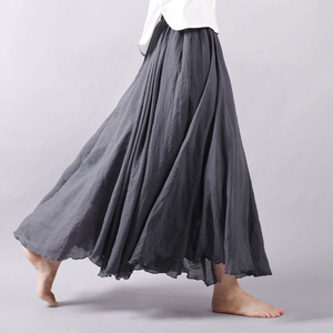 <span class=keywords><strong>Jupe</strong></span> mi-longue en coton et lin de haute qualité, taille élastique, <span class=keywords><strong>jupe</strong></span> en <span class=keywords><strong>Tulle</strong></span> plissée pour femmes - Product Image 5