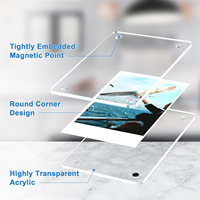 Cadre magnétique pour réfrigérateur en acrylique durable, 2,36 x 3,54 pouces, autocollant magnétique double face, cadre photo pour réfrigérateur, affichage clair