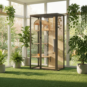 <span class=keywords><strong>Casa</strong></span> para Gatos Panorámica <span class=keywords><strong>de</strong></span> Madera con Múltiples Niveles, Observatorio para Gatos con Ventana <span class=keywords><strong>de</strong></span> Gran Visibilidad - Product Image 1