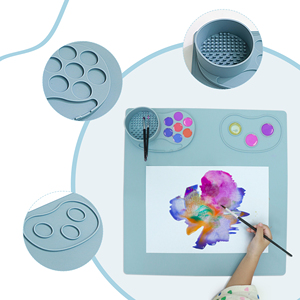 Tapis d'artisanat en silicone, tapis d'artisanat en silicone pour peindre les enfants avec tasse amovible, <span class=keywords><strong>facile</strong></span> <span class=keywords><strong>à</strong></span> nettoyer, prise en charge de la personnalisation - Product Image 4