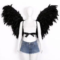 Ailes d'ange de luxe faites à la main en plumes véritables, accessoires de costume pour carnaval, festival de samba, performance scénique, durables, sans perte de plumes