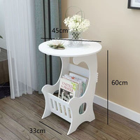 Petite table ronde moderne en PVC Table basse pour balcon Mini table basse minimaliste de chevet de salon populaire