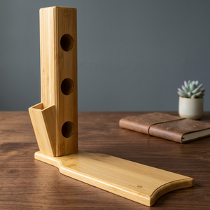 Estante para Botellas de Vino de Bambú, Hecho a Mano, Duradero, Ligero, Sostenible, Diseño Moderno de Mediados de Siglo, Ecológico - Product Image 3